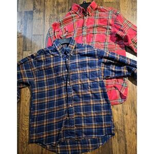 Lot of 2 American Eagle Super Plaid Button Down Flannel Size M